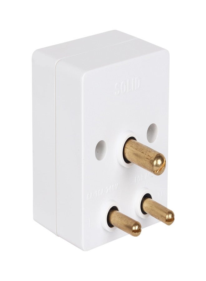 MICA 6 amp. to 16 amp. Ceramic Inside Solid 3 Pin Conversion Plug Qty - 1 (White) and MICA 3 Pin Universal Travel Adapter Conversion Plug - Qty 1 (White) - Pack of (2) - Image 5